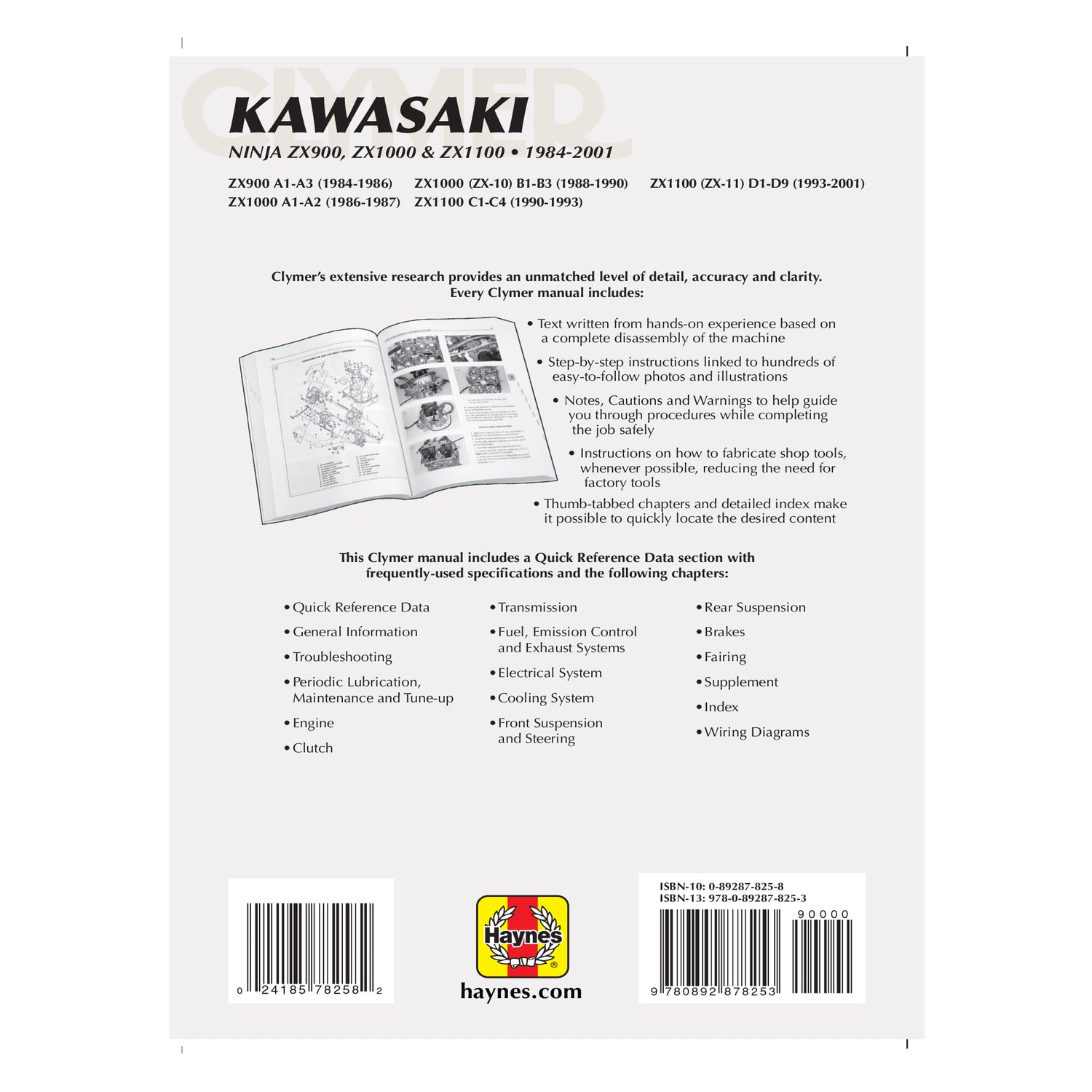 Kawasaki Ninja ZX900, ZX1000 & ZX1100 Motorcycle (1984-2001) Service Repair Manual