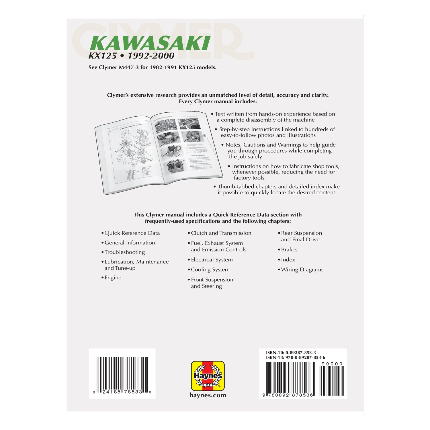 Kawasaki KX125 Motorcycle (1992-2000) Service Repair Manual