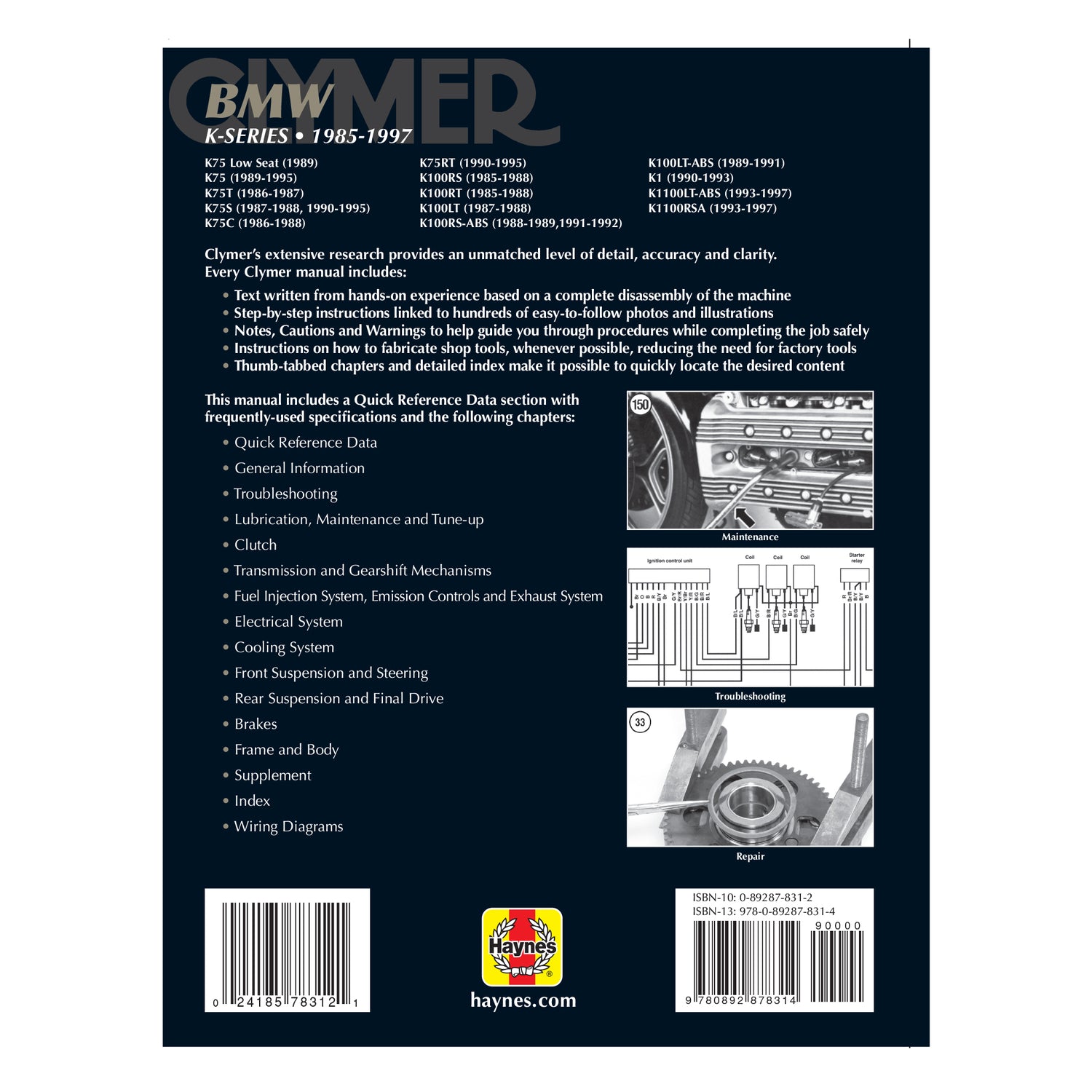 BMW K-Series Motorcycle (1985-1997) Service Repair Manual