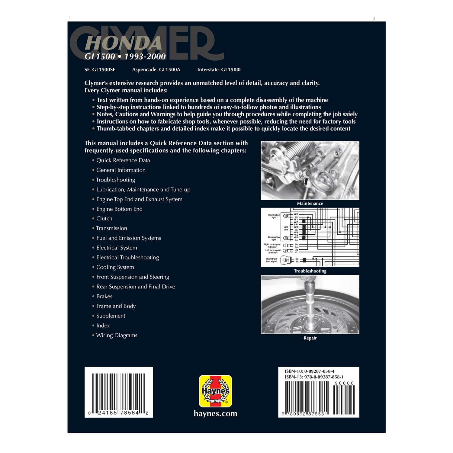 Honda GL1500 Gold Wing Motorcycle (1993-2000) Service Repair Manual