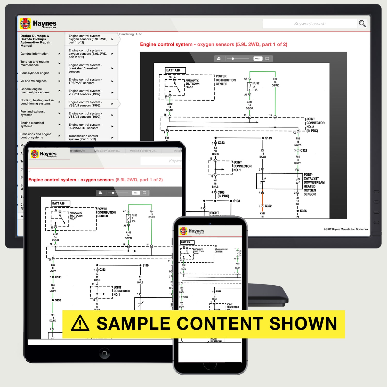 Sample content inside a Haynes Online Manual
