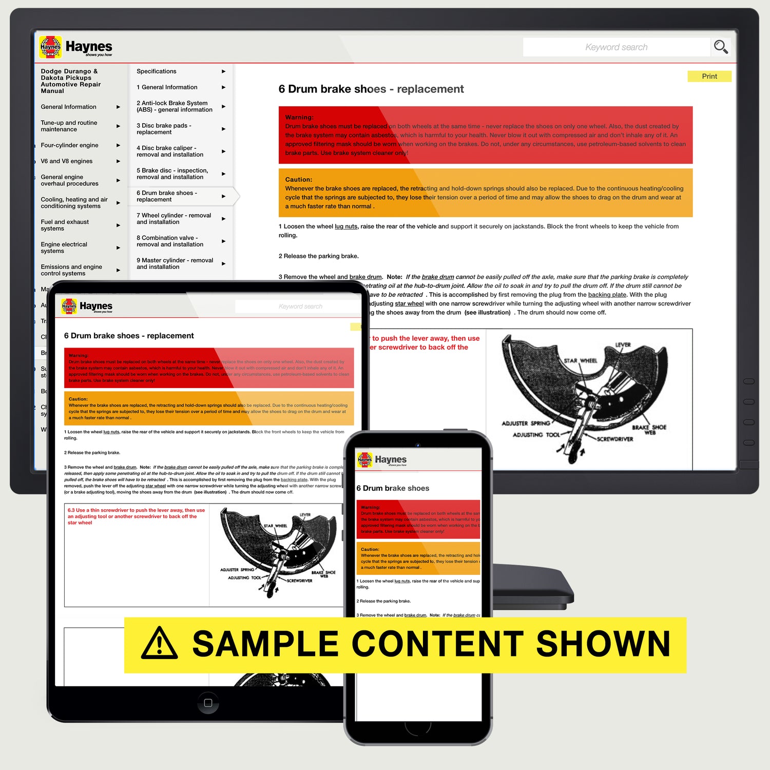 Sample content inside a Haynes Online Manual